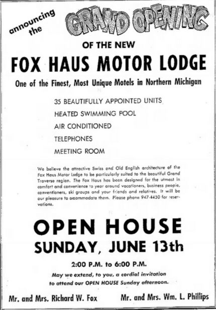 Fox Haus Motor Lodge - June 1965 Opening Ad (newer photo)